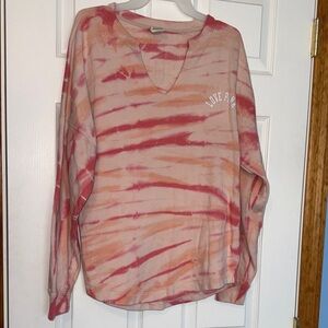 Tie-Dye Long pink brand  Sleeve Top